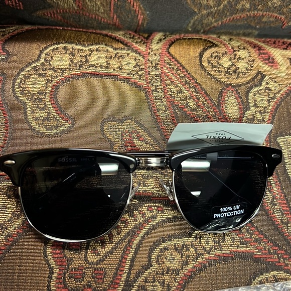 NEW FOSSIL MENS NAVIGATOR BLACK SUNGLASSES - Picture 7 of 7